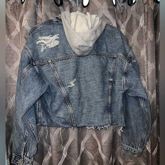 American Eagle Jean Denim Cropped Jacket - Picture 1 of 3